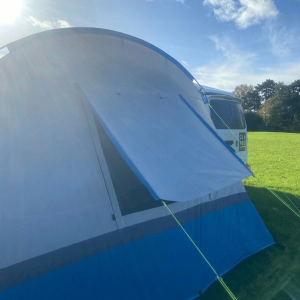 The vent & flysheet cover on the back of the OLPRO Cocoon V2 Campervan Awning