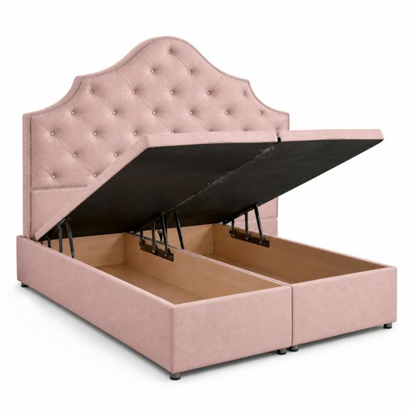 Great British Beds Dundee Divan Ottoman Bed - Pink Plush