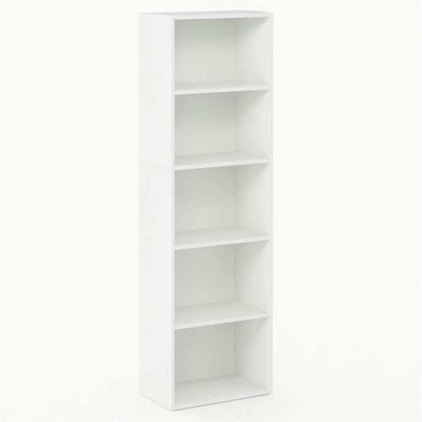 WALPLUS Luder 5-Tier Reversible Color Open Shelf Bookcase, White | Luxury Wall Decor for Living Room & Bedroom