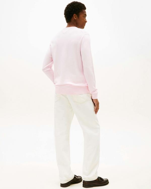 Tommy Hilfiger Essential Cotton Crew Neck Mens Sweatshirt - Pink Lily