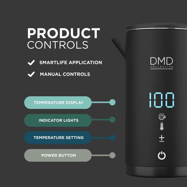DMD Collective Smart Kettle with App & Voice Control – Variable Temperature Electric Kettle 1.5L