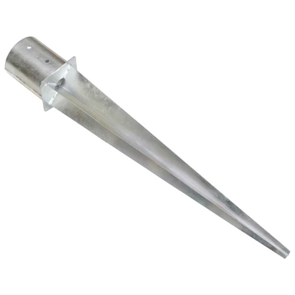Berkfield Ground Spikes 2 pcs Silver 12x91 cm Galvanised Steel