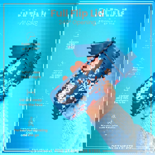 ION8 Leak Proof Kids Water Bottle, Stainless Steel, Forest Animals, 400ml (13oz)