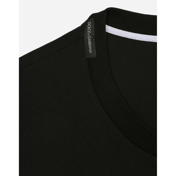 Dolce & Gabbana DG Milano Logo Print T-Shirt   in  Black