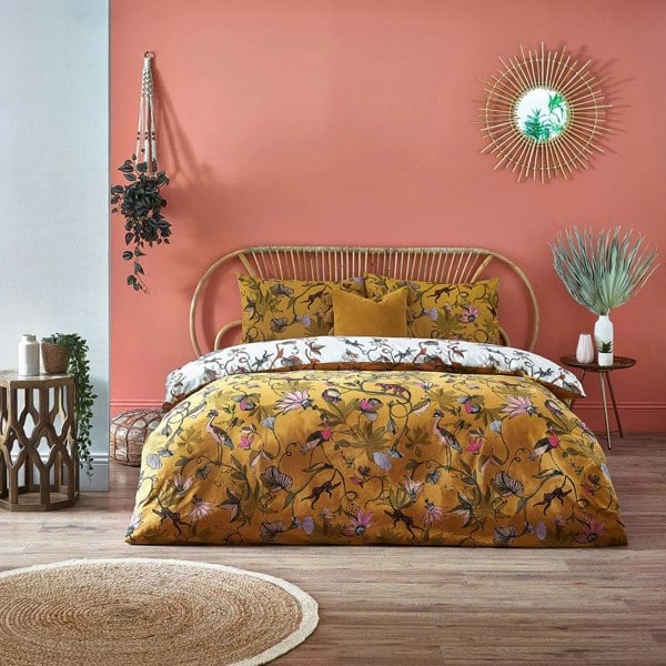 Furn Wildlings Tropical Duvet Cover Set - Ochre Yellow