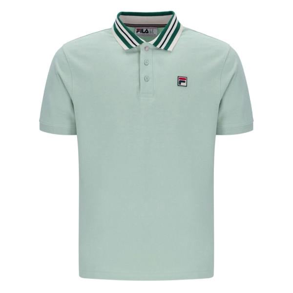 Fila Achille Heritage Contrast Collar Basic Polo Shirt Surf Spray