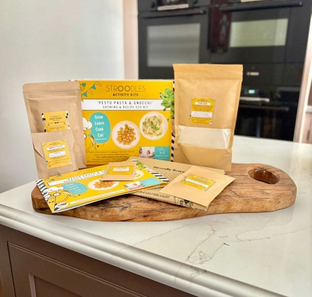 Stroodles Eco Tableware ‘Pesto Pasta and Gnocchi’, Growing and Recipe Eco-kit