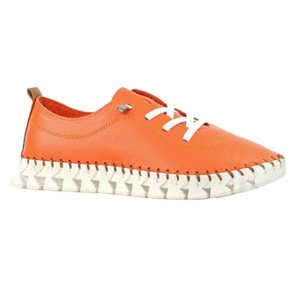 Lunar Womens/Ladies St Austell Leather Plimsolls - Orange