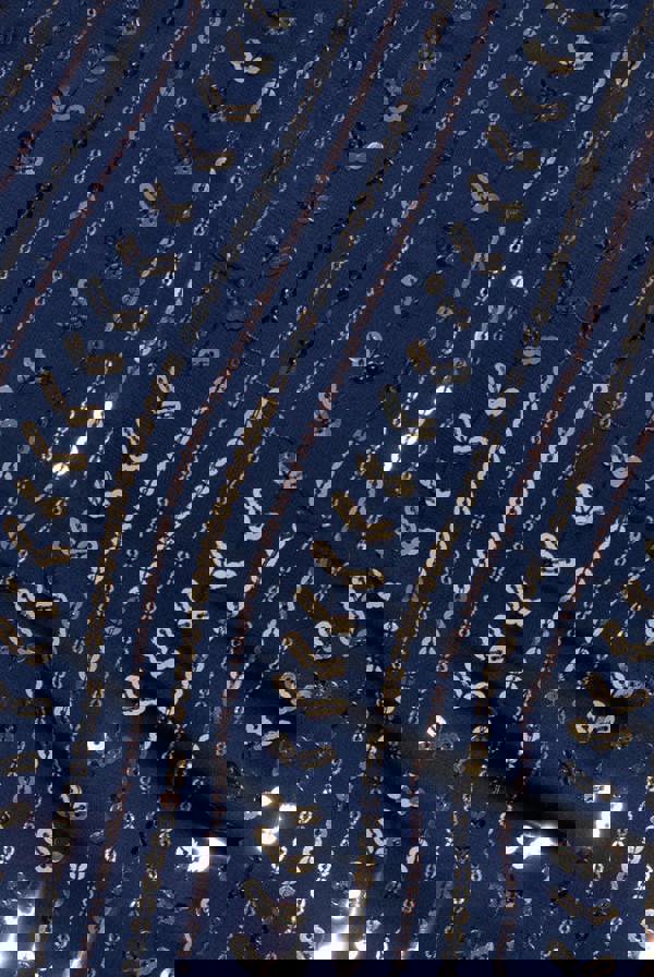 Patterned Sequin Cut Out Midi Dress - Navy DR3756