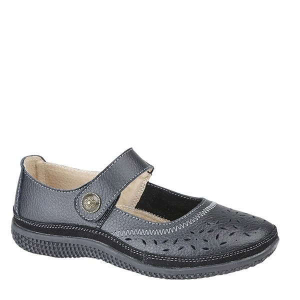 Boulevard L 408 Touch Fastening Perforated Wide Fit Casual Sandals