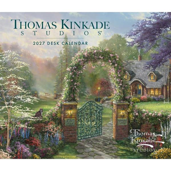 Kinkade, Studios Desk Calendar 2027, Desk Calendars, Day To View, Art, Gift