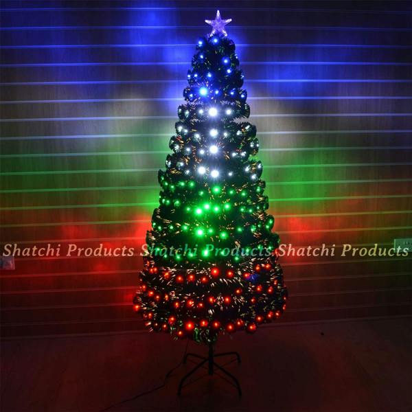 2ft Pre-Lit Artificial Christmas Tree with Fibre Optic Multi-Effect Lights and Metal Stand image 9