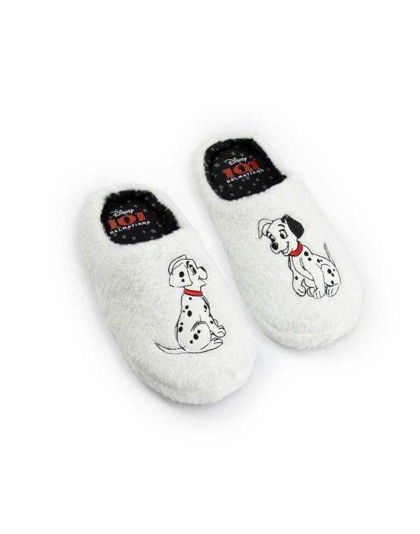 Disney Womens White 101 Dalmatians Mule Slippers