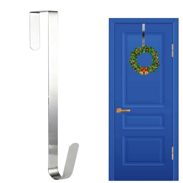 3cm Metal Wreath Hanger Silver for Doors, Festive Displays and Everyday Home Organisation image 1