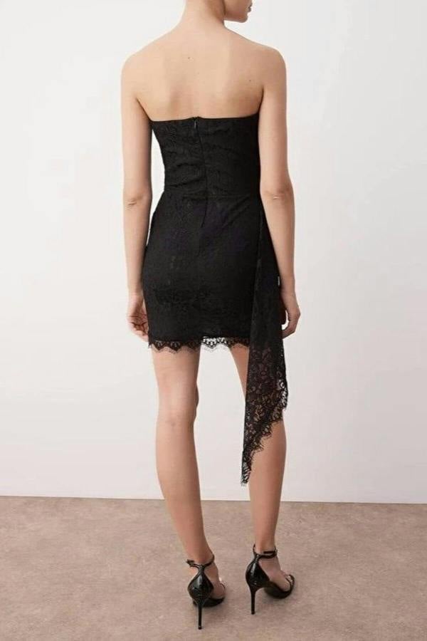 WOVCOR Strapless Lace Mini Dress