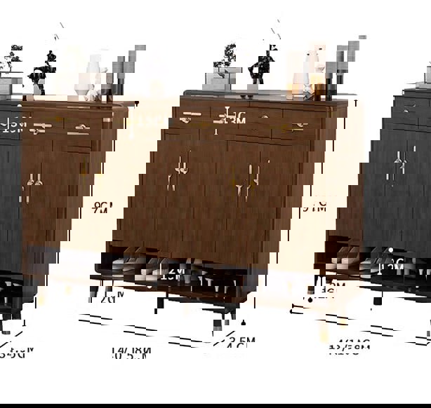 Piper Shoe Storage, Wood with white shoe storage cabinet