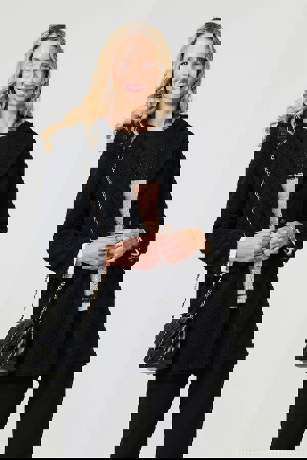 Black | Soft Texture Pocket Detail Blazer Jacket
