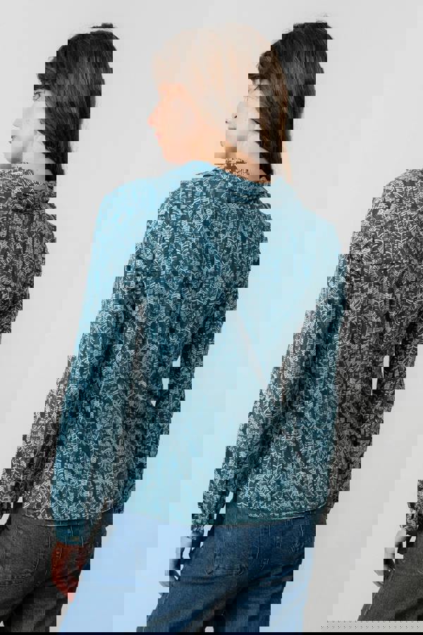 Lily & Me Bowbridge Printed Cotton Jersey Shirt Petrol