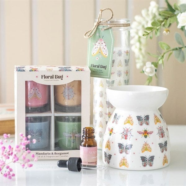 Serano Set of 4 Floral Bug Mandarin & Bergamot Candles
