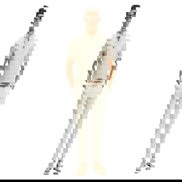 Boss Mens H-Paras 65 Quarter Zip Polo Shirt - White - 