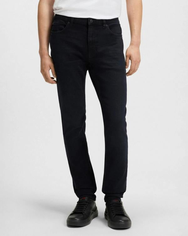 HUGO 734 Mens Extra-Slim-Fit Jeans in Stretch Denim - Dark Blue 403 | CHO | Designer Mens Jeans