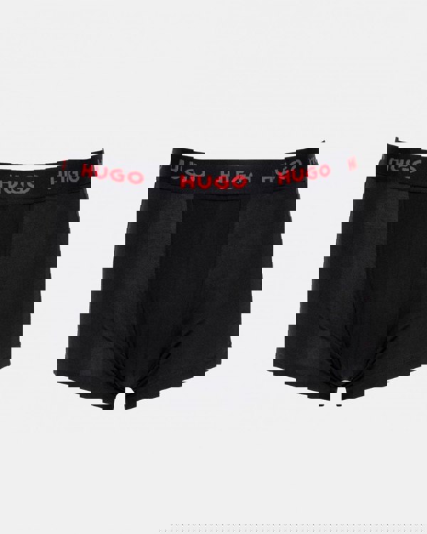 HUGO 3-Pack Mens Trunks with Coloured Waistbands - Black 010