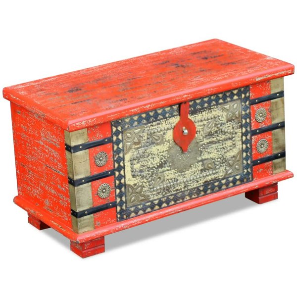 Berkfield Storage Chest Red Mango Wood 80x40x45 cm