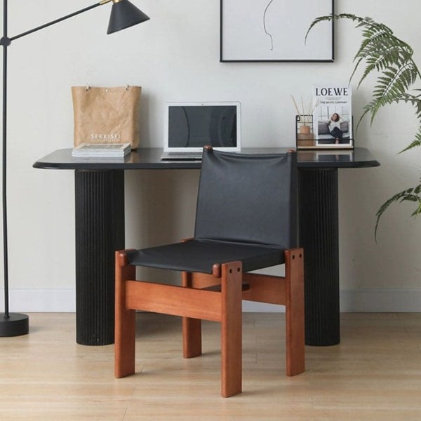 Lynette Dining Chair, PU Leather, Solid Wood-Weilai Concept-Weilai Concept