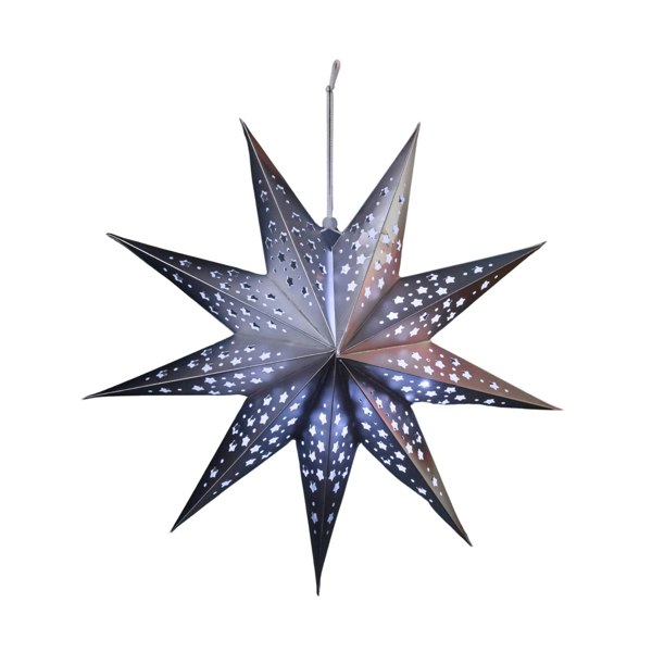 Samuel Alexander 50cm Battery Powered Light up Silver Origami Hanging Christmas Star with LEDs