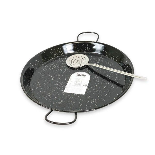 Vaello Paella Pan and Paella Skimmer