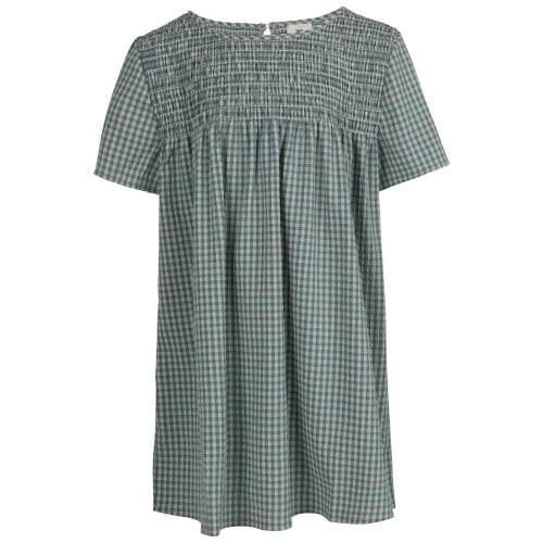 Trespass Womens Candice Gingham Smock Top - Storm Blue