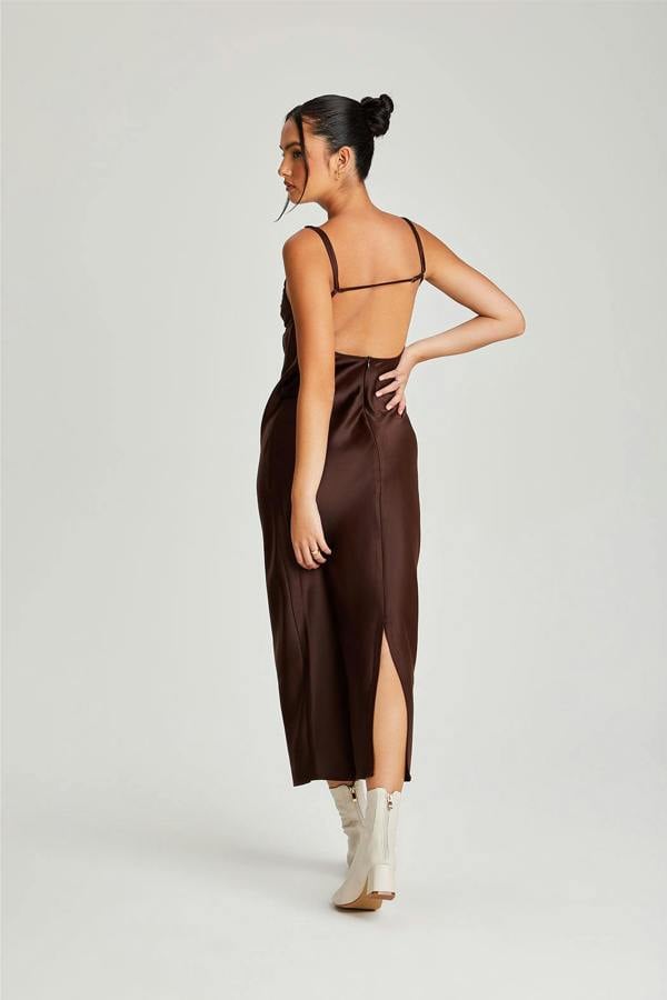Urban Bliss Satin Underbust Midi Dress