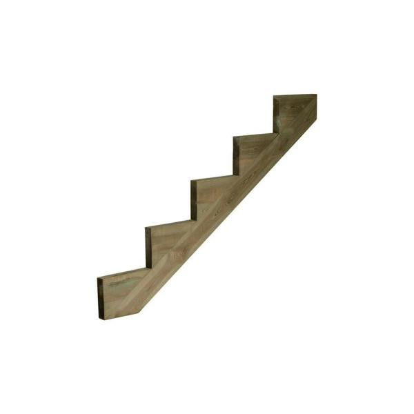 Snowdon Timber 5 Step Treated Decking Riser (T) 48mm (W) 250mm (L) 1455mm