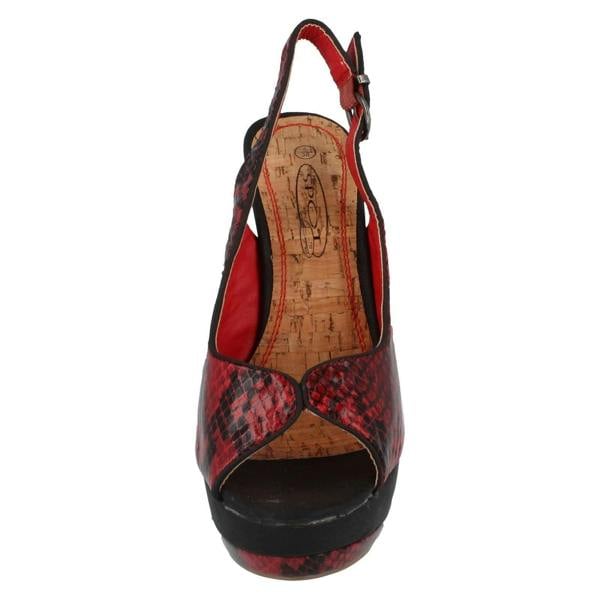 Spot On Ladies Spot On Snake Print Slingback Heels