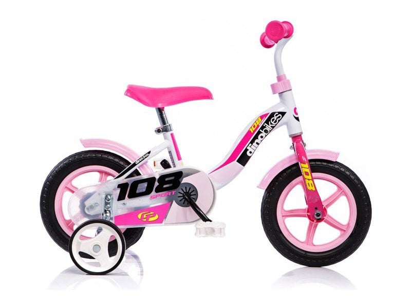 Dino Bikes Dino Sport 10" Kids Bike - White/Pink