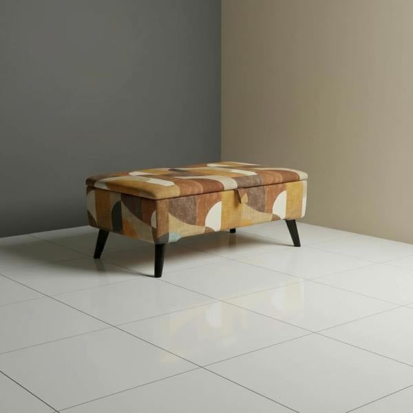 ISTOOLS Boho Chic Long Ottoman – Multi-Toned Storage Bench & Blanket Box