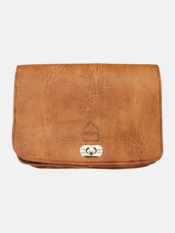 TheKenitra Leather Cross-Body Bag in Tan