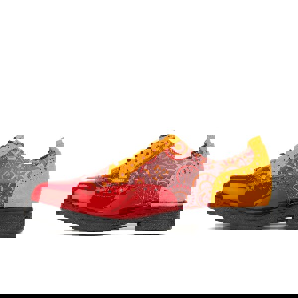 Embassy London The Artist - Red & Orange - Women's leather lace-up shoe with brogue detailing