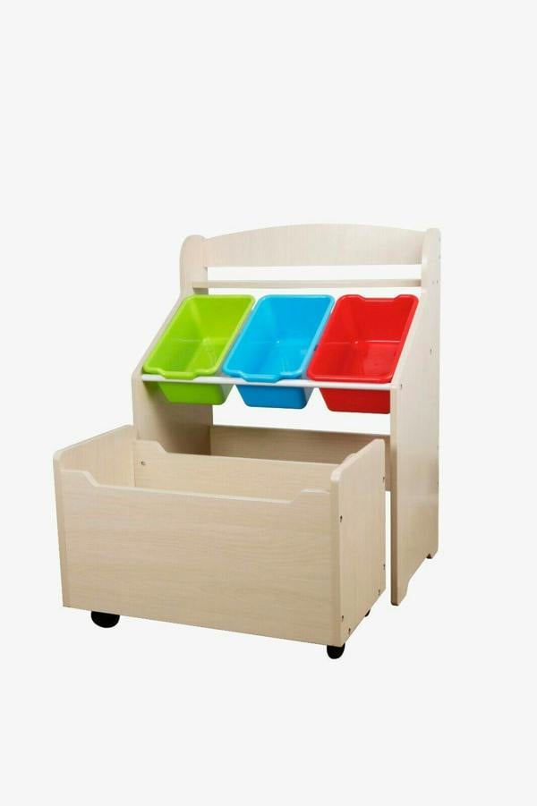 HYGRAD BUILT TO SURVIVE HYGRAD® Wooden Toy Box Storage Unit Childrens Kids Chest Bookshelf Toy Organizer
