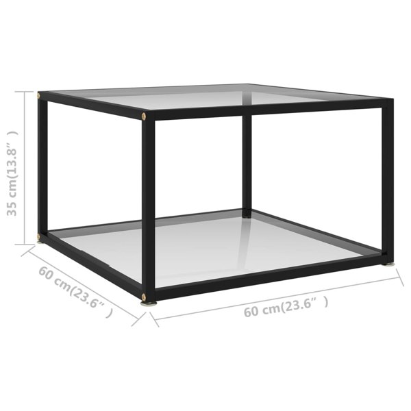 Berkfield Coffee Table Transparent 60x60x35 cm Tempered Glass