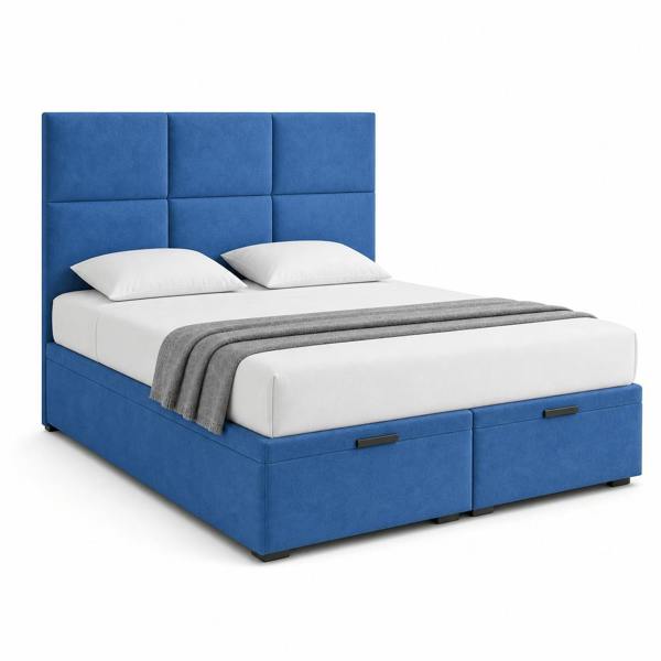 Great British Beds Valore Ottoman Divan Bed - Blue Plush