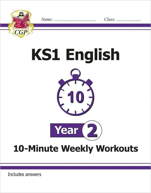 CGP KS1 Year 2 10-Minute Weekly Workout Bundle – Ages 6-7 (Maths, English, Times Tables, Spelling and Vocabulary)