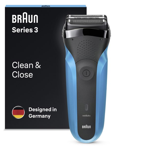 Braun Series 3 310 Electric Shaver, Wet & Dry Razor for Men - Black/Blue