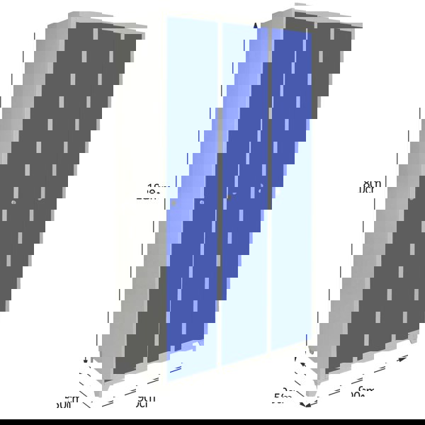 Monstershop Metal Storage Lockers - Three Doors Wide, Blue