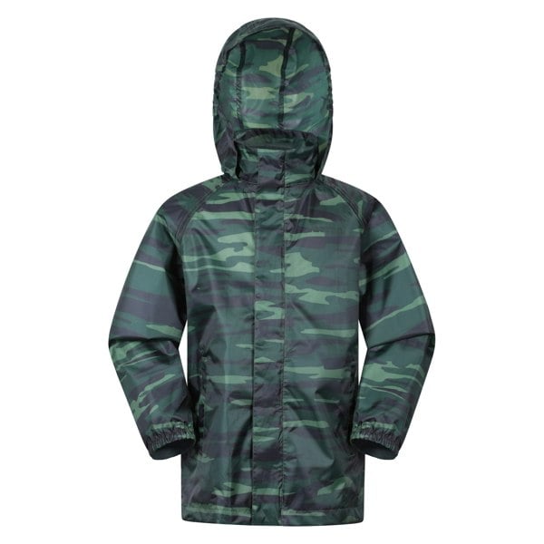 Mountain Warehouse Childrens/Kids Pakka Camo Waterproof Jacket - Khaki Green