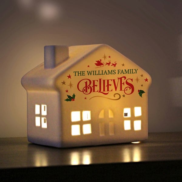 Personalised Memento Company Personalised Believe in Christmas LED House