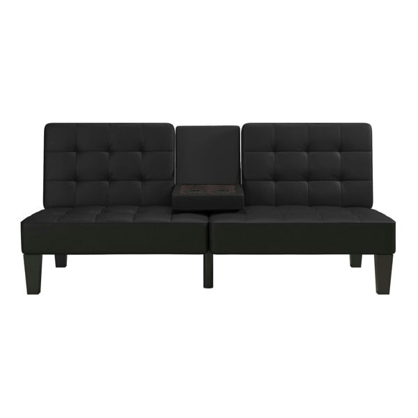 Dorel Home Adalynn Convertible Sofa Bed Faux Leather Black
