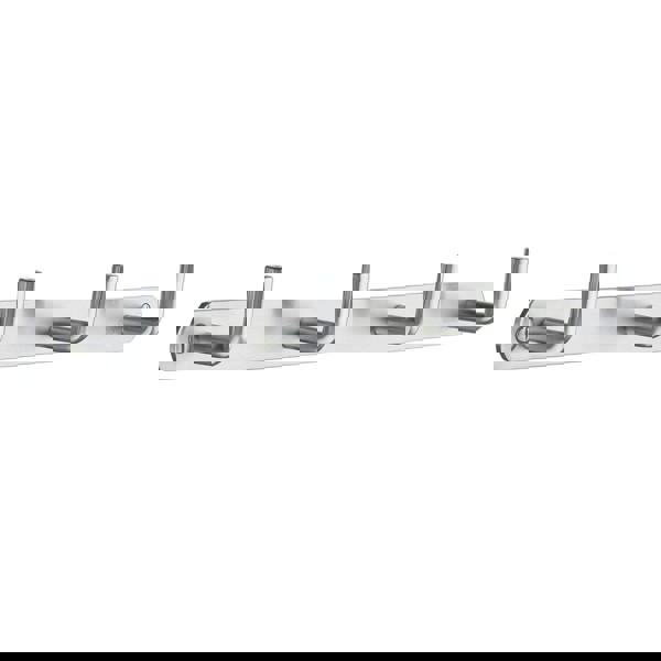 Brushed stainless steel 4 hook coat rack