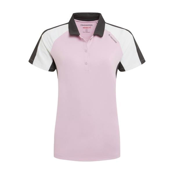 Craghoppers Womens/Ladies Hazelmere Nosilife Short-Sleeved Golf Polo Shirt - Orchid/White - 