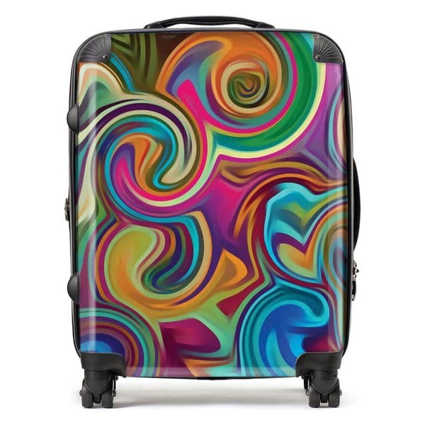 Warren Reed Colourful Wave Pattern Suitcase